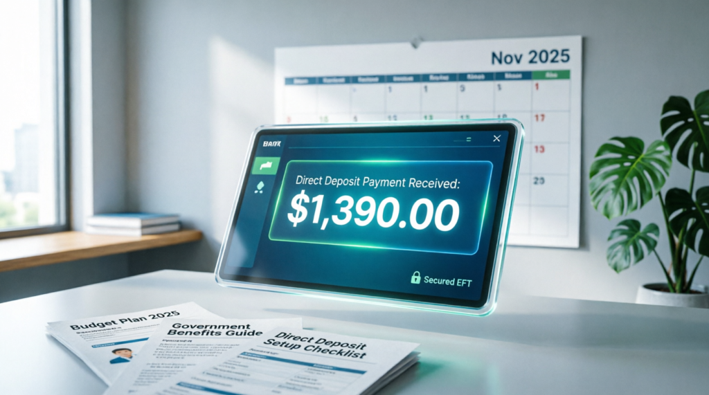 $1390 direct deposit november 2025