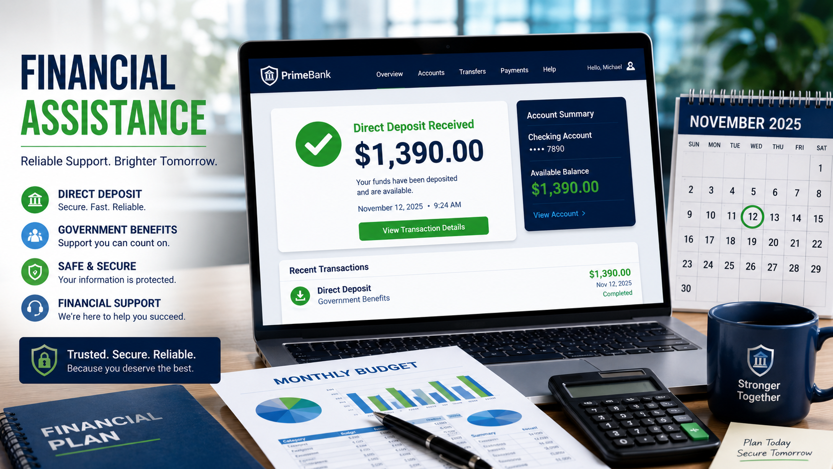 $1390 direct deposit november 2025